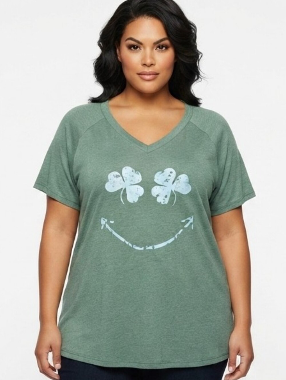 NWOT Shamrock Smiley Face Tunic T-Shirt